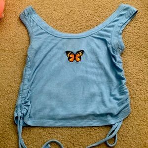 Blue Butterfly Crop top